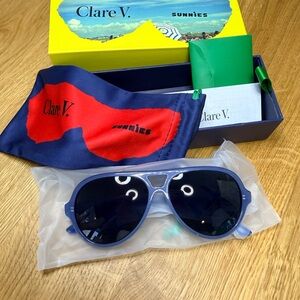 Clare V Lizzie sunglasss in petrol Blue New with tags